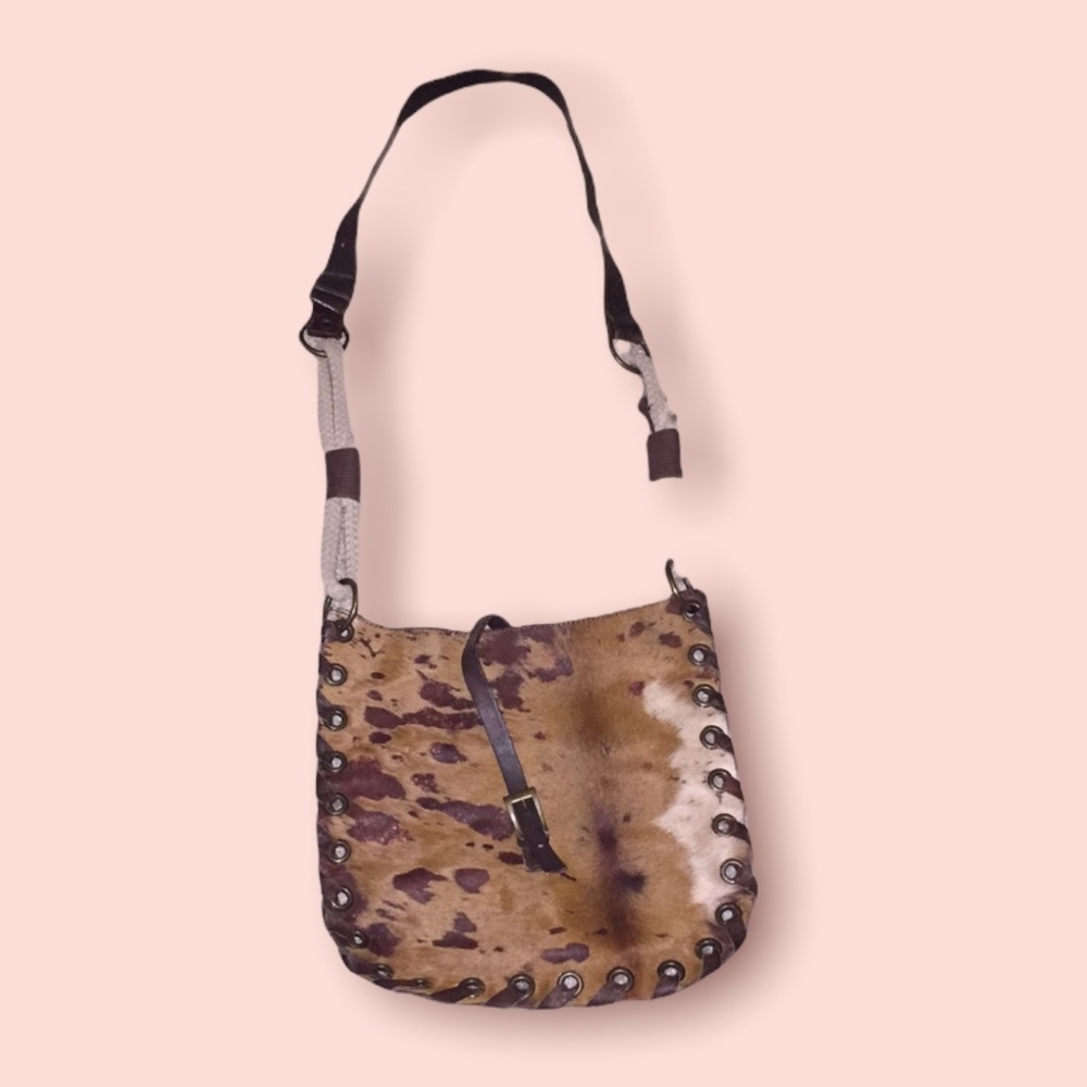Vintage Leather Cowhide Crossbody Bag